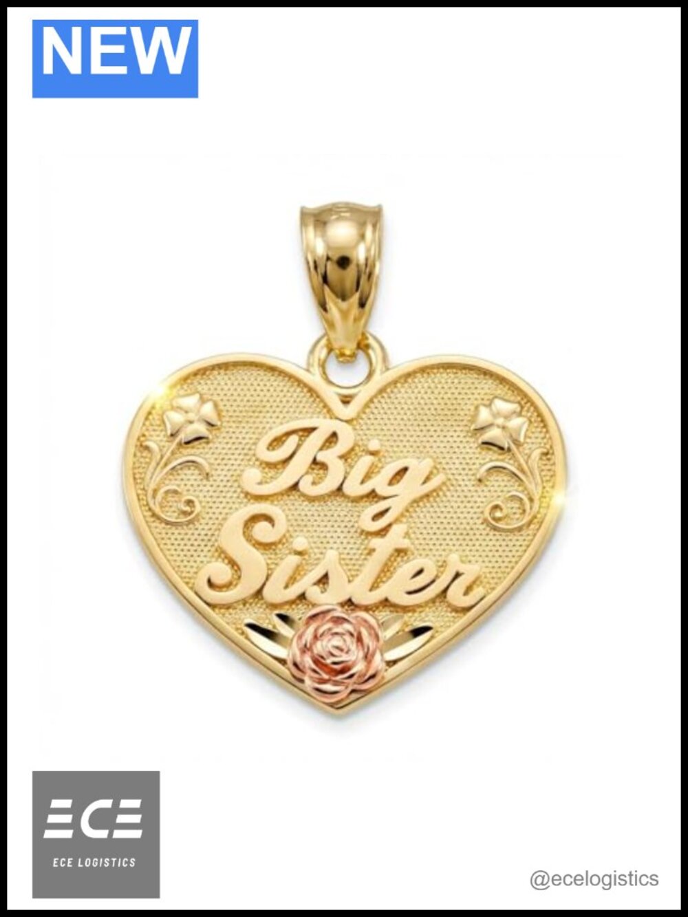 10 Karat Solid Gold Heart Charm Pendant Necklace 10K